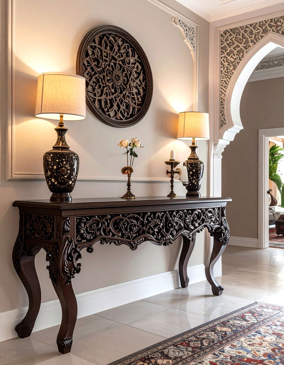 Arabic Interior Design with Carved Wood Furniture - 20 Arabic Interior Design Ideas for a Luxurious Home