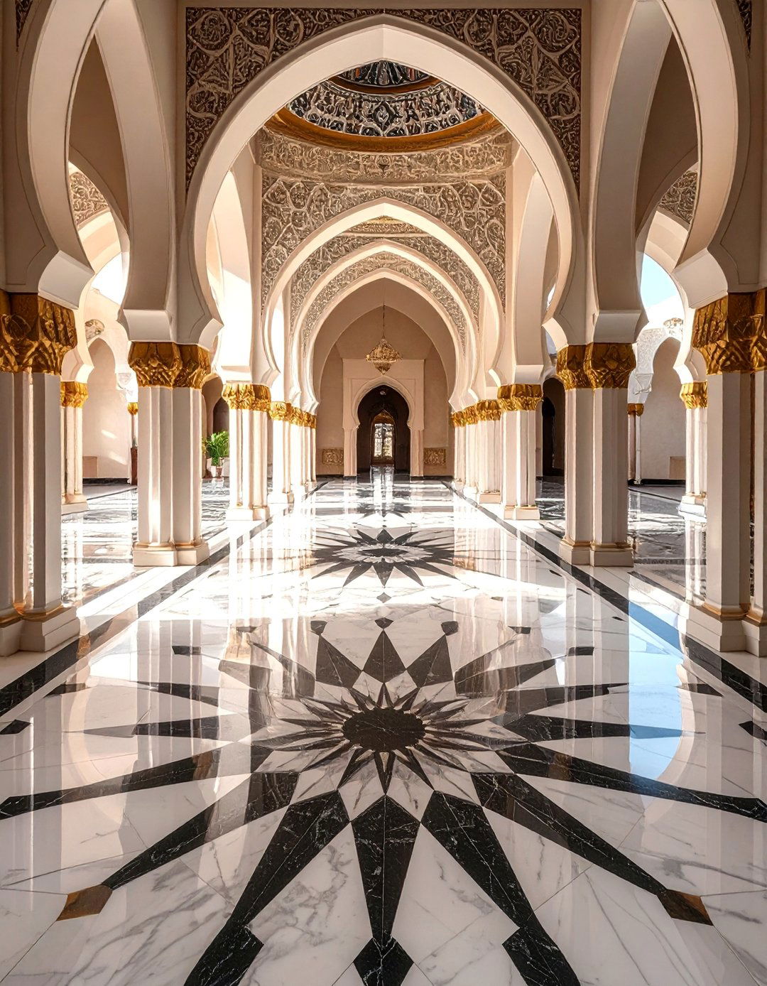 Arabic Interior Design with Tessellated Floor Tiles - 20 Arabic Interior Design Ideas for a Luxurious Home