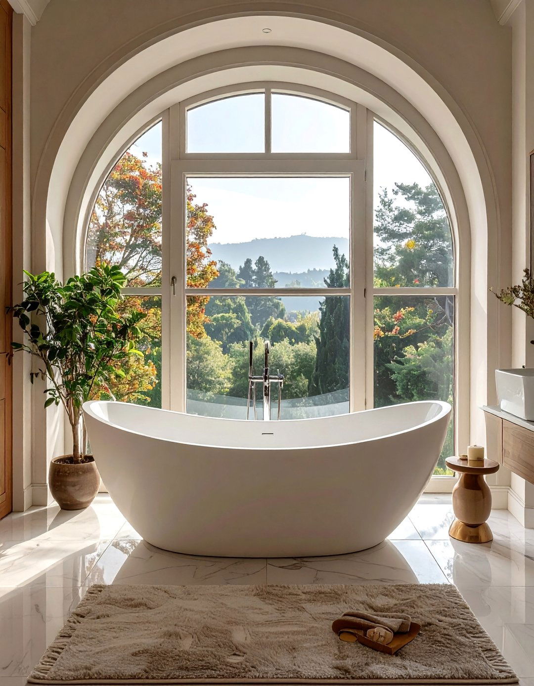 Arched Window Drama - 20 Windows Above Bathtub Ideas for a Relaxing Bath