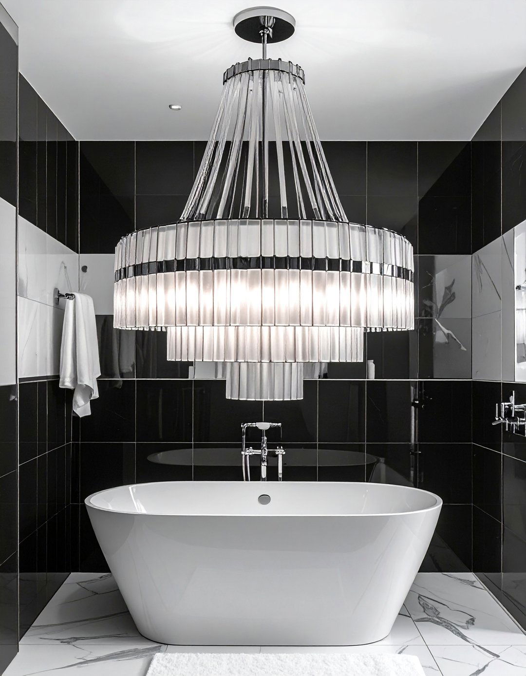 Art Deco Bathroom Chandelier - 20 Bathroom Chandelier Ideas for a Luxurious Touch