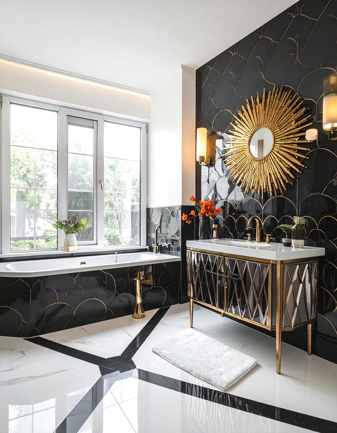 Art Deco Glamour Aesthetic Bathroom - 20 Aesthetic Bathroom Ideas for a Stylish Space