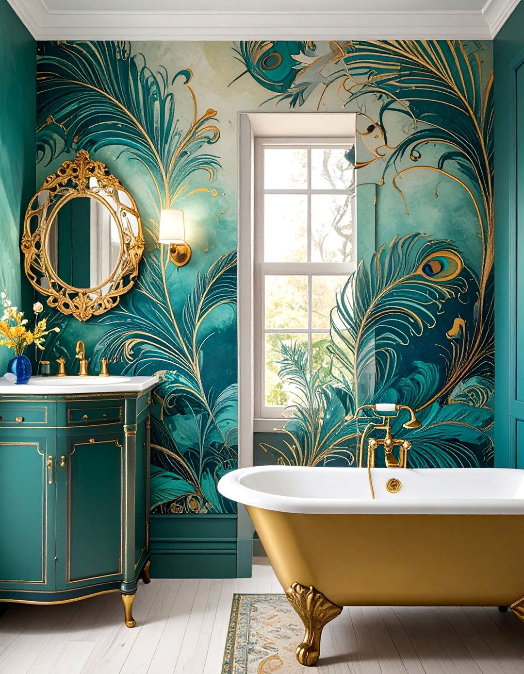Art Nouveau Bathroom Wallpaper - 30 Bathroom Wallpaper Ideas for a Stylish Update
