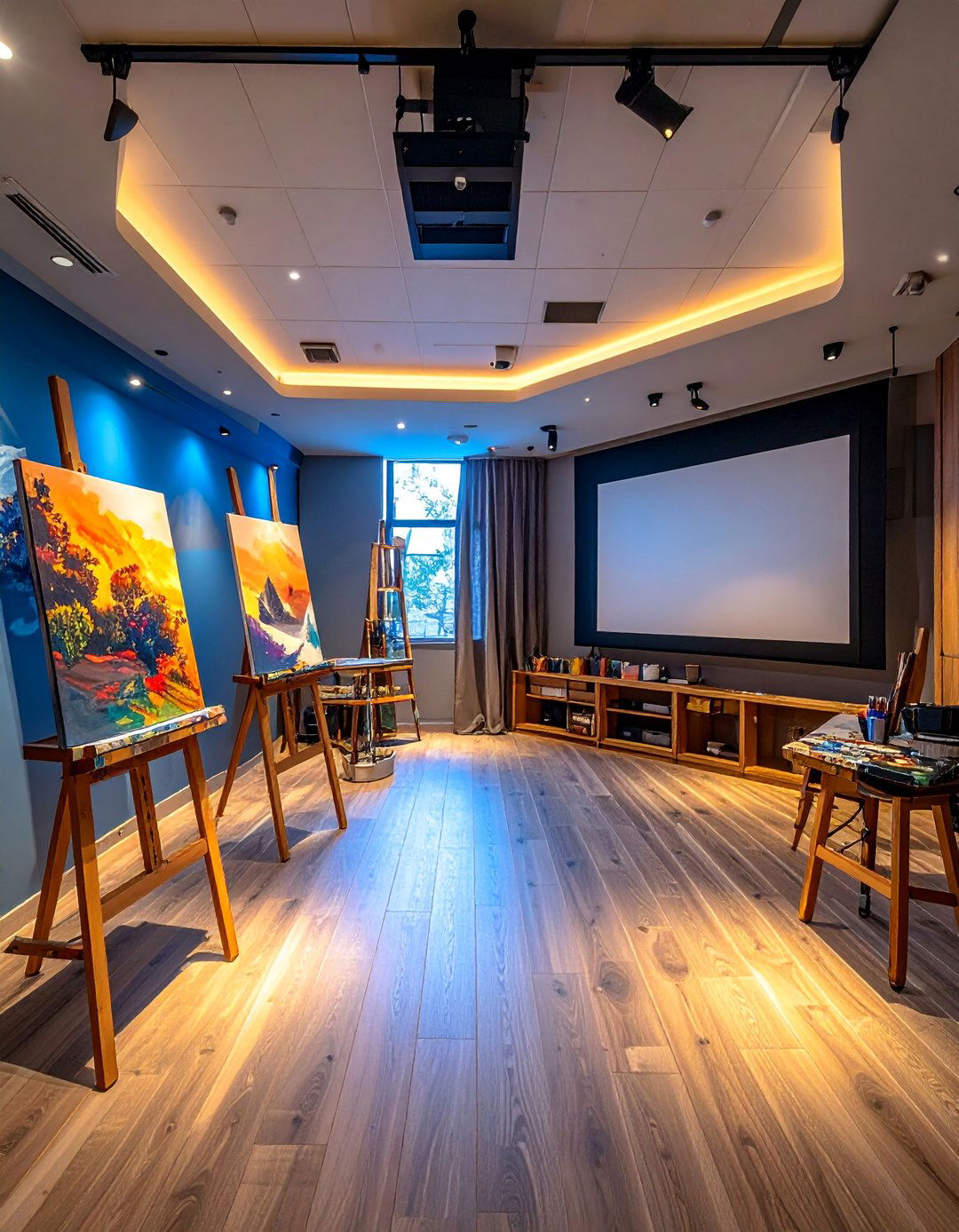 Art Studio Theater - 40 Small Home Theater Ideas for Movie Nights