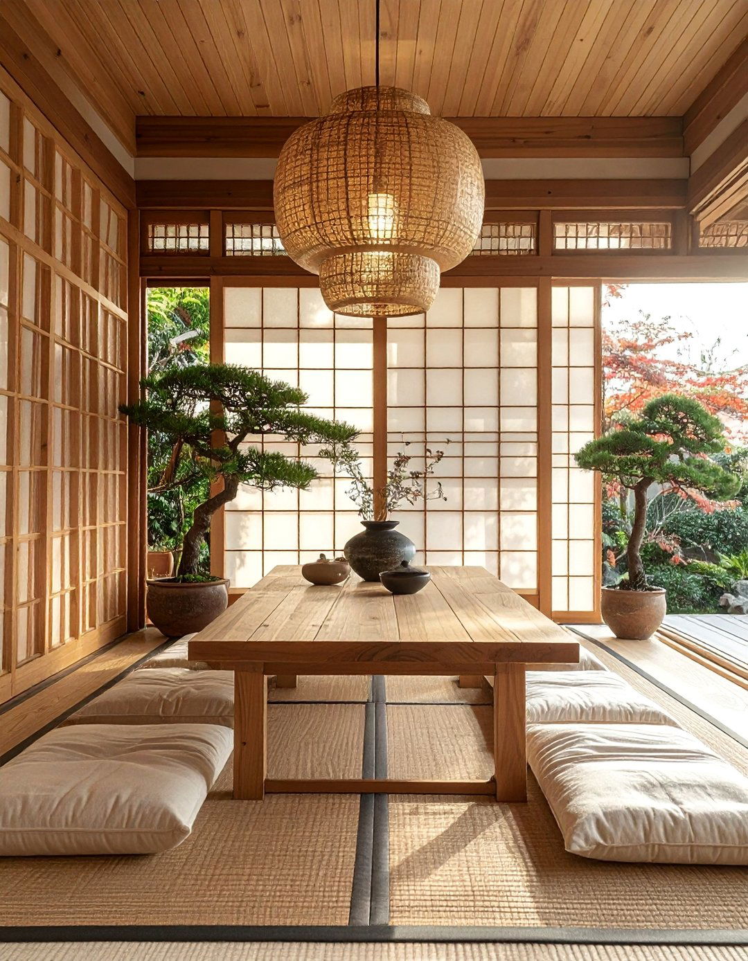 Asian Inspired Dining Space - 25 Sunroom Dining Room Ideas for a Bright Space