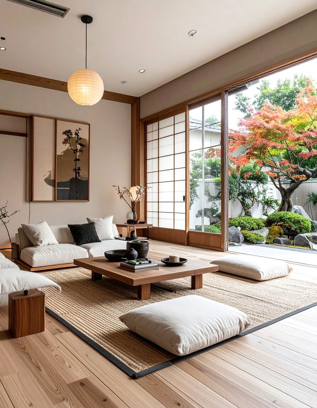 Asymmetrical Balance Design Principles - 25 Japanese Style Living Room Ideas for Zen Vibes