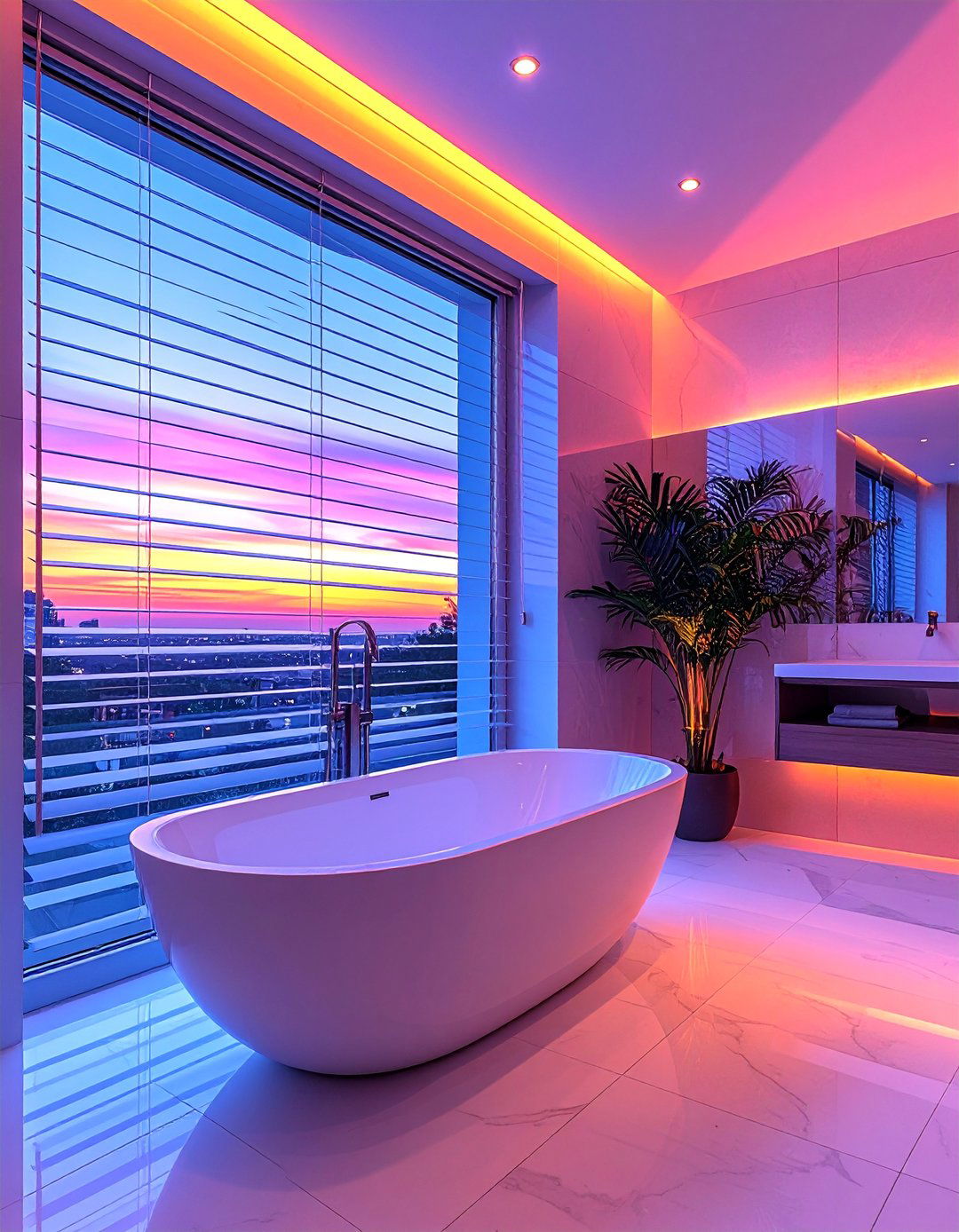 Automated Blind Systems - 30 Bathroom Window Treatment Ideas for Privacy