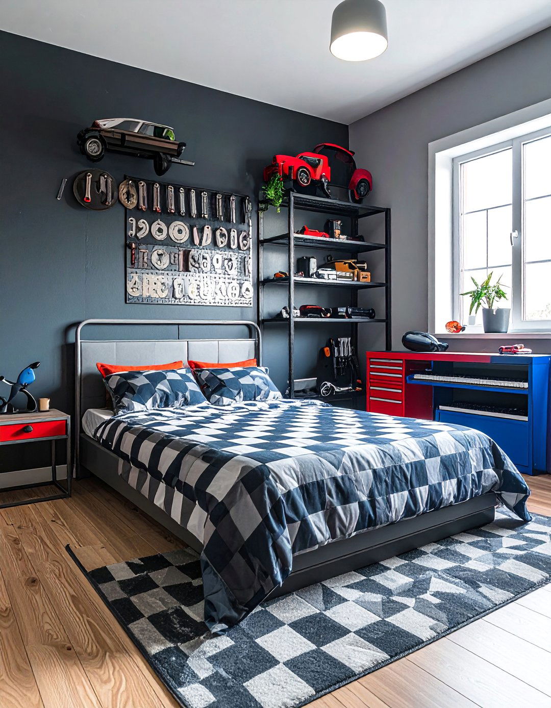 Automotive Enthusiast Garage - 40 Teenage Boy Bedroom Ideas for a Cool and Functional Space