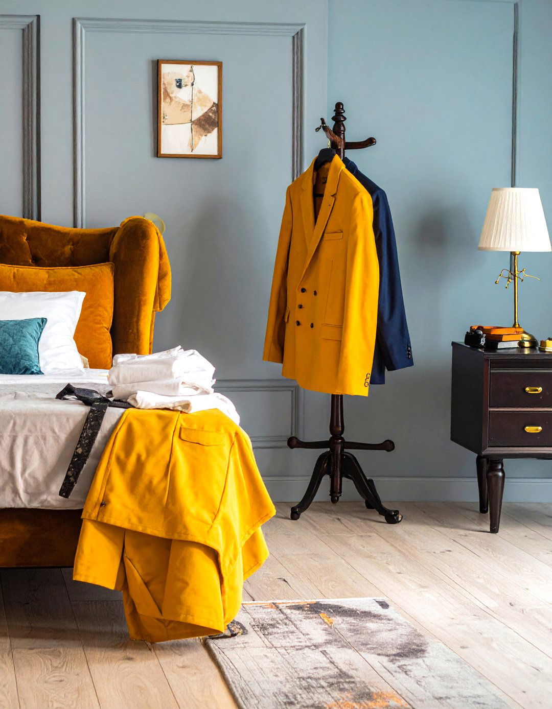 Bachelor Room Organized with a Valet Stand - 25 Bachelor Room Ideas for Modern Single Men