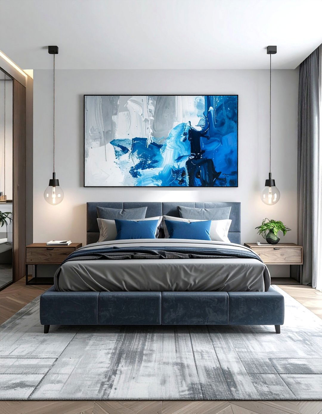 Bachelor Room with Large Scale Art - 25 Bachelor Room Ideas for Modern Single Men