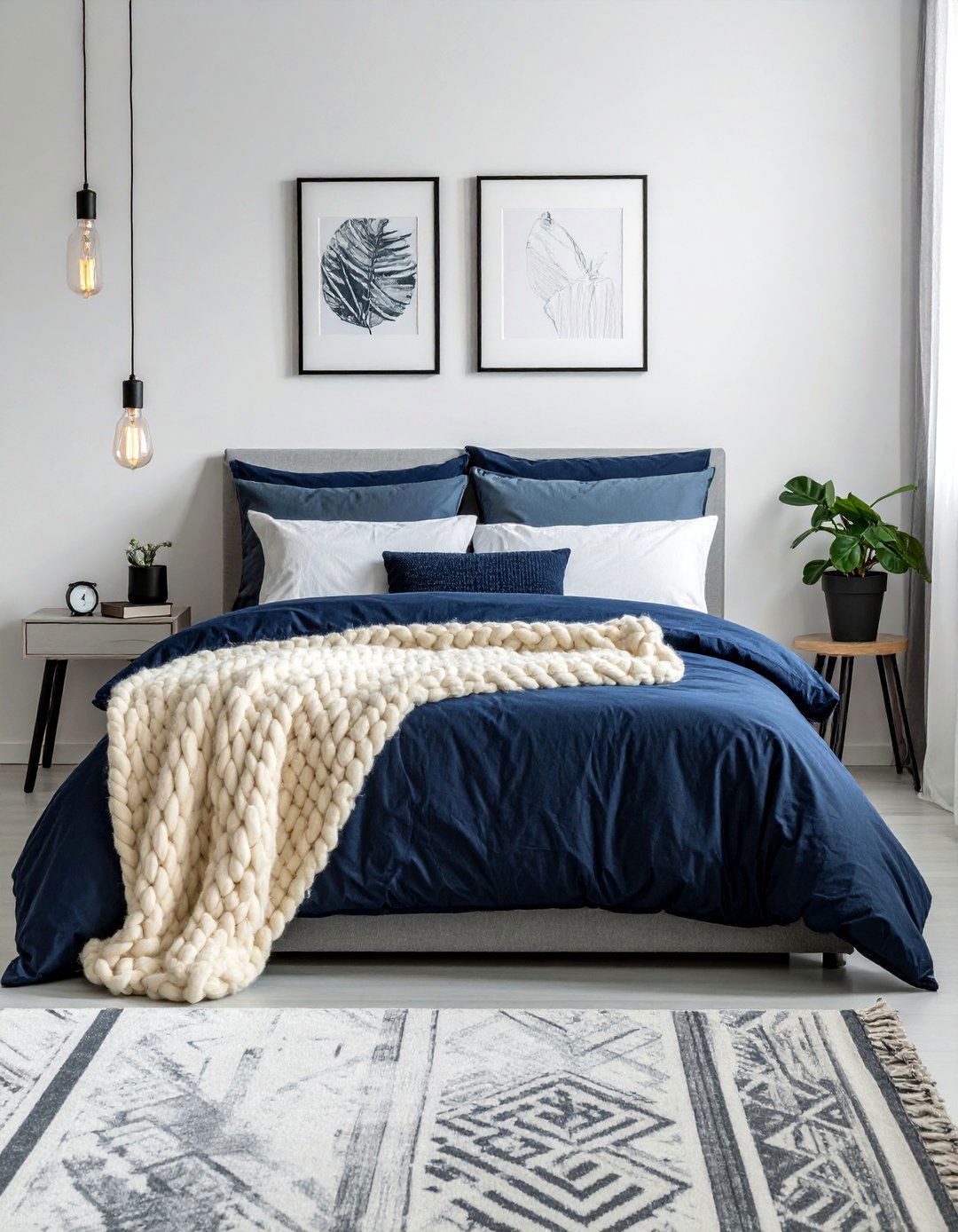 Bachelor Room with Layered Bedding Textures - 25 Bachelor Room Ideas for Modern Single Men