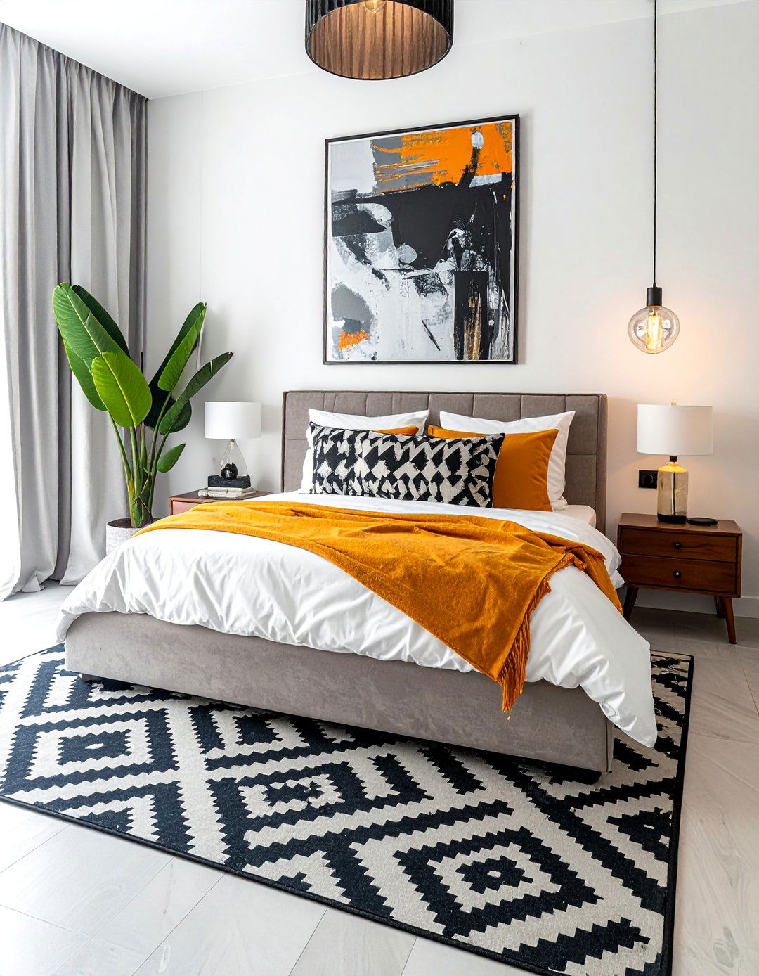 Bachelor Room with a Geometric Pattern Theme - 25 Bachelor Room Ideas for Modern Single Men