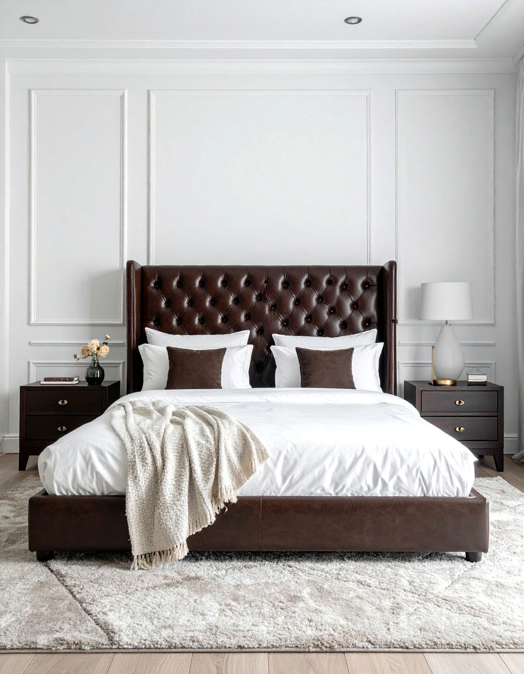 Bachelor Room with a Leather Headboard Focus - 25 Bachelor Room Ideas for Modern Single Men