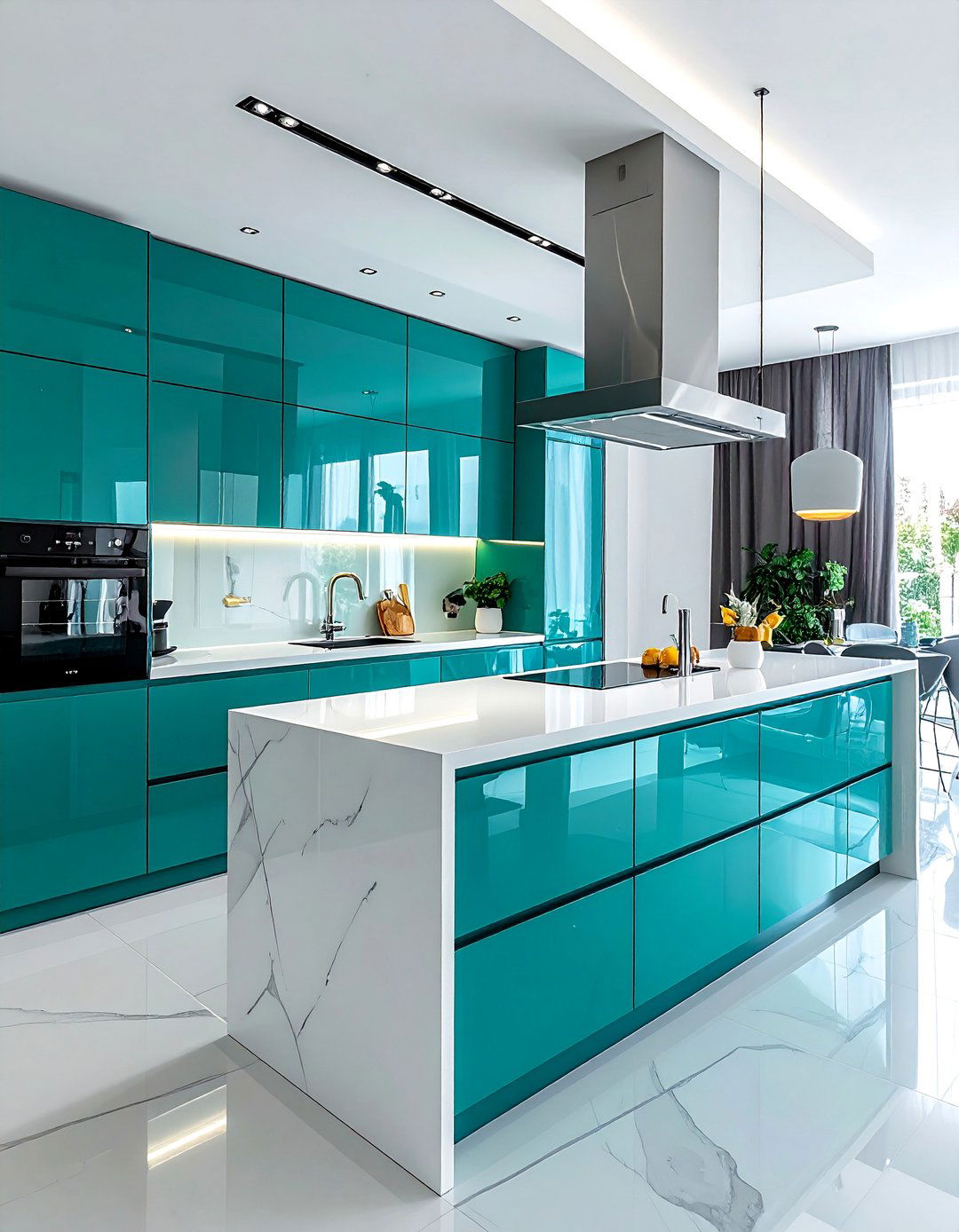 Back Painted Glass Kitchen Cabinets for a Pop of Color - 20 Modern Style Glass Kitchen Cabinets for a Sleek Look