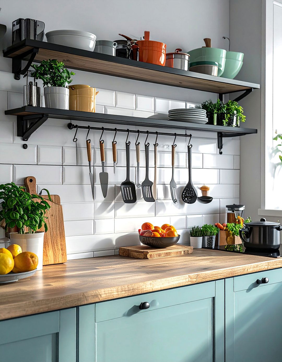 Backsplash Rail Systems - 40 Small Kitchen Storage Ideas to Maximize Your Space