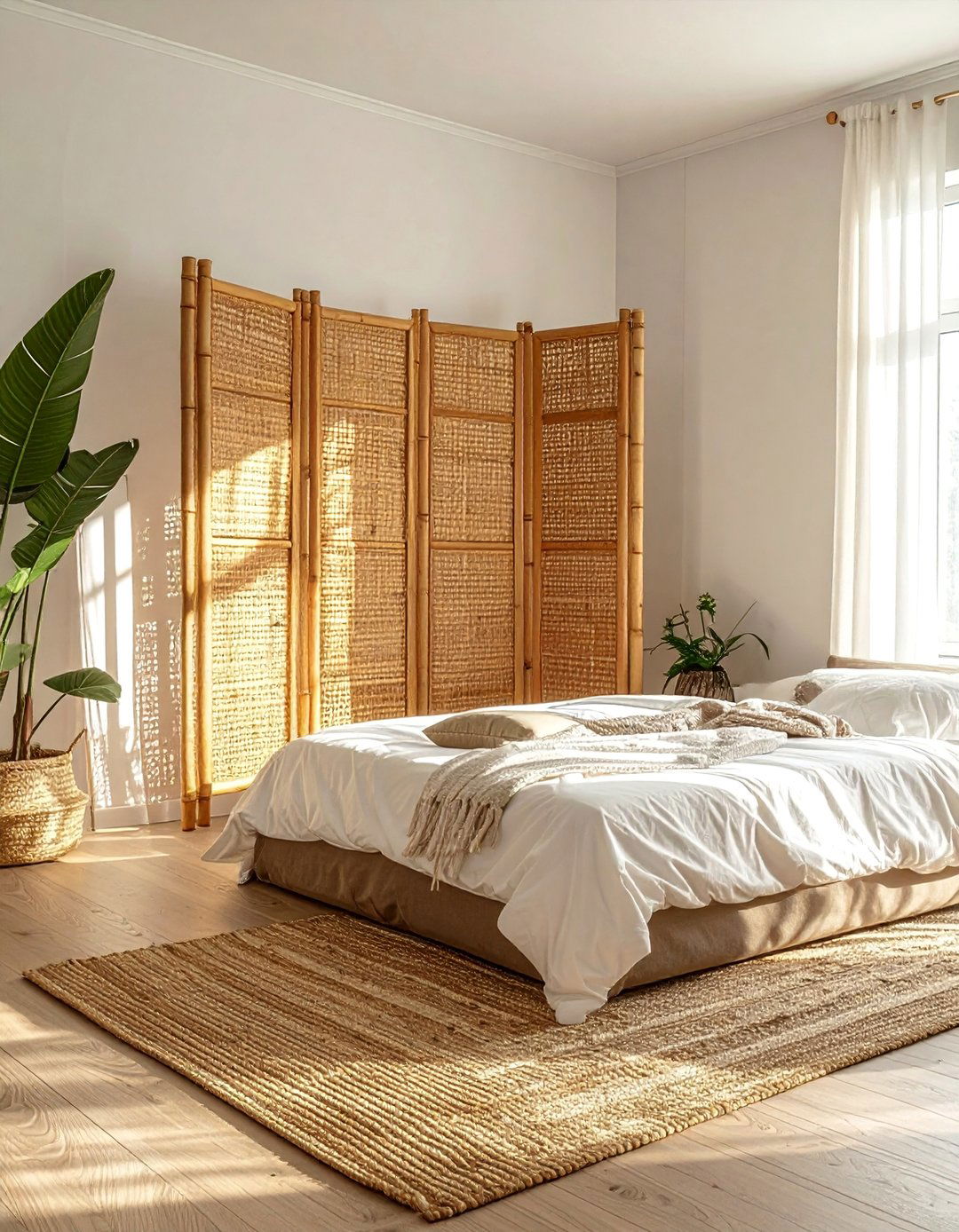 Bamboo Privacy Screens - 25 Hippie Bedroom Ideas for a Bohemian Retreat