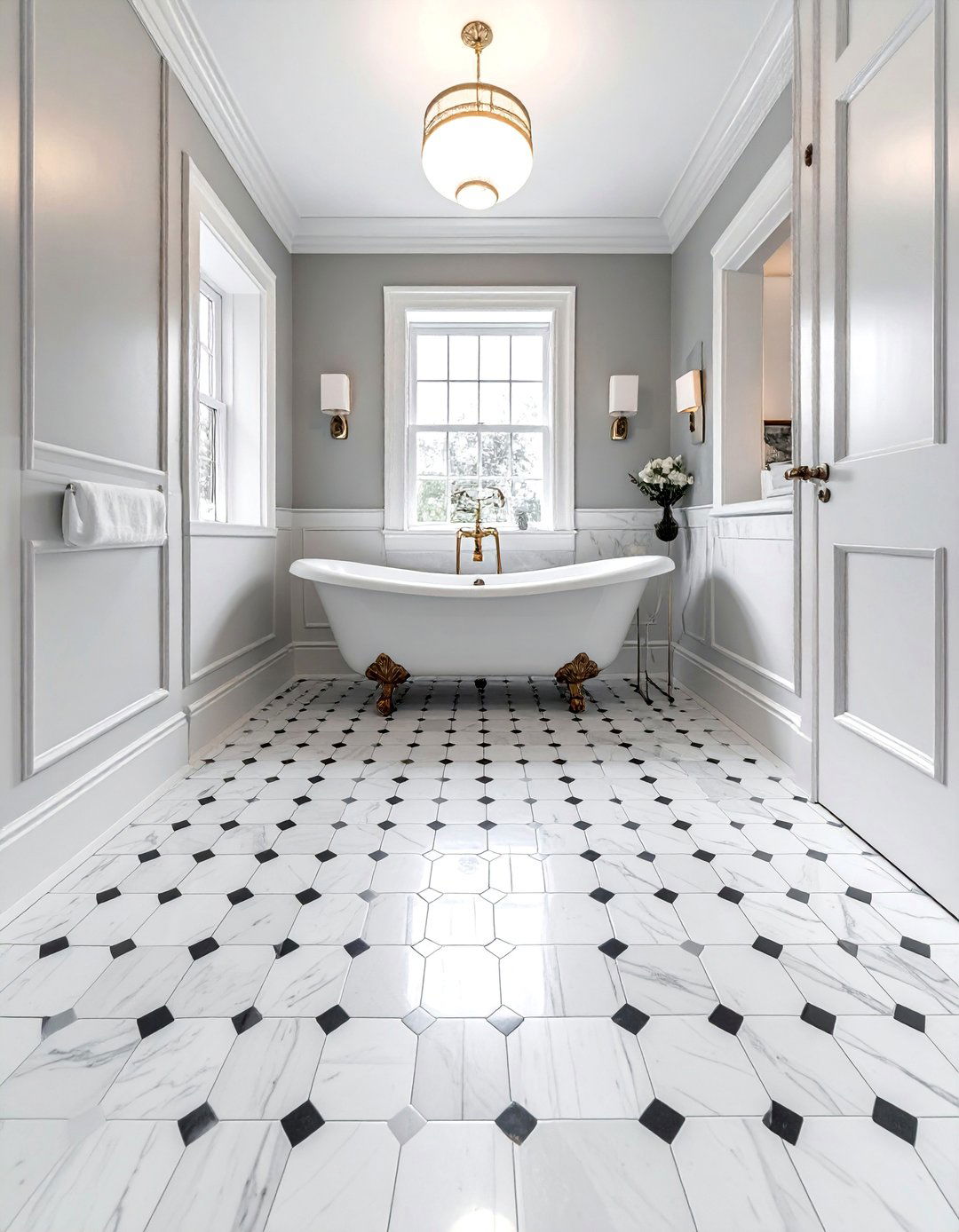 Basketweave Mosaic Floor Design - 20 Bathroom Mosaic Floor Tile Ideas for a Stunning Look