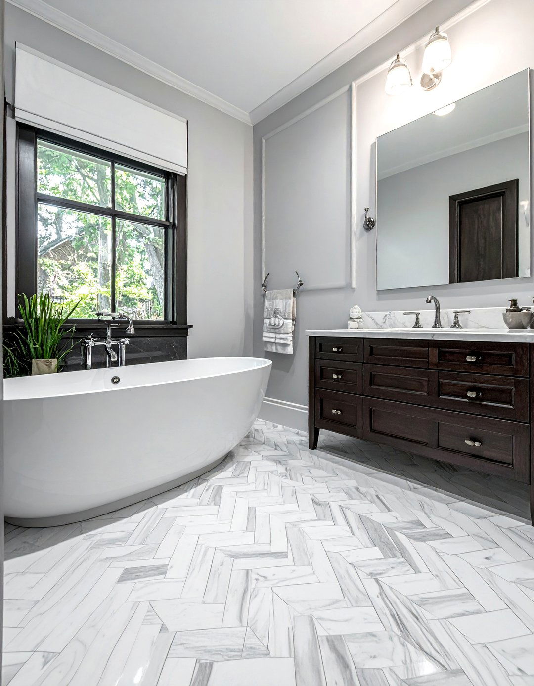 Basketweave Tile Small Bathroom Flooring - 15 Stylish Small Bathroom Flooring Ideas for Any Home