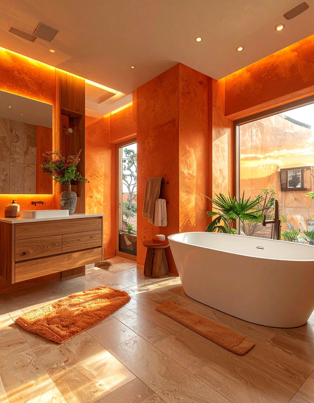 Bathroom Spas with Natural Stone and Clean Lines - 15 Prairie-style Interior Design Ideas for a Serene Home