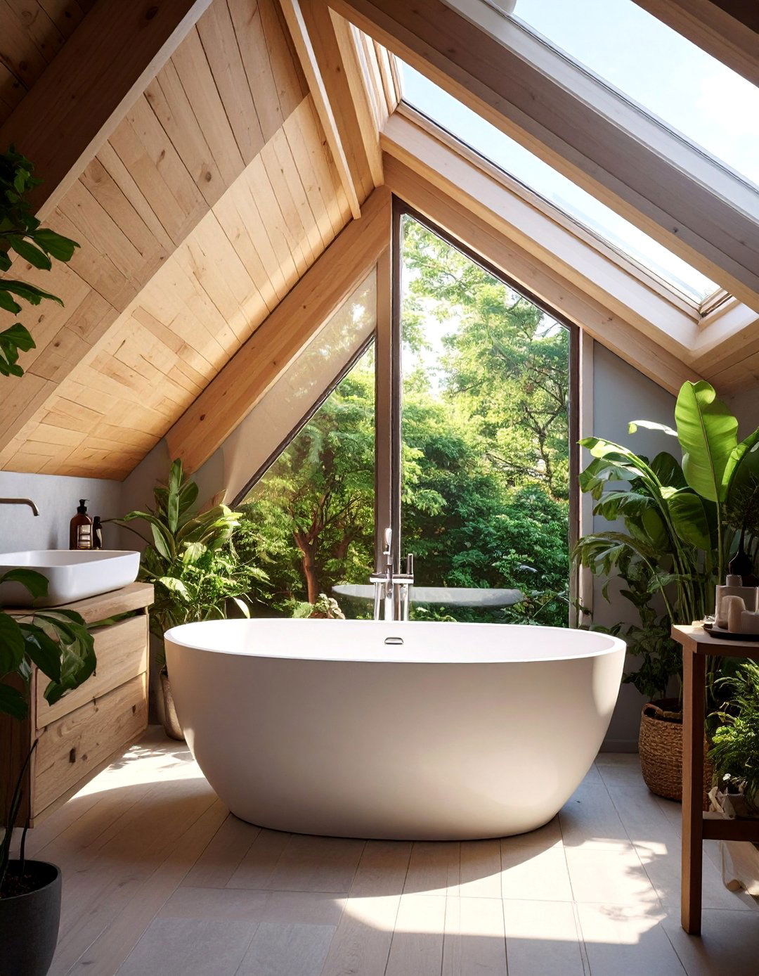 Bathtub Nook Creation - 15 Creative Sloped Ceiling Attic Bathroom Ideas