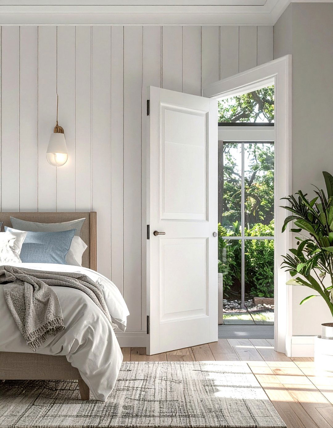 Beadboard Paneling Installation - 25 Bedroom Door Decorating Ideas to Add Personality