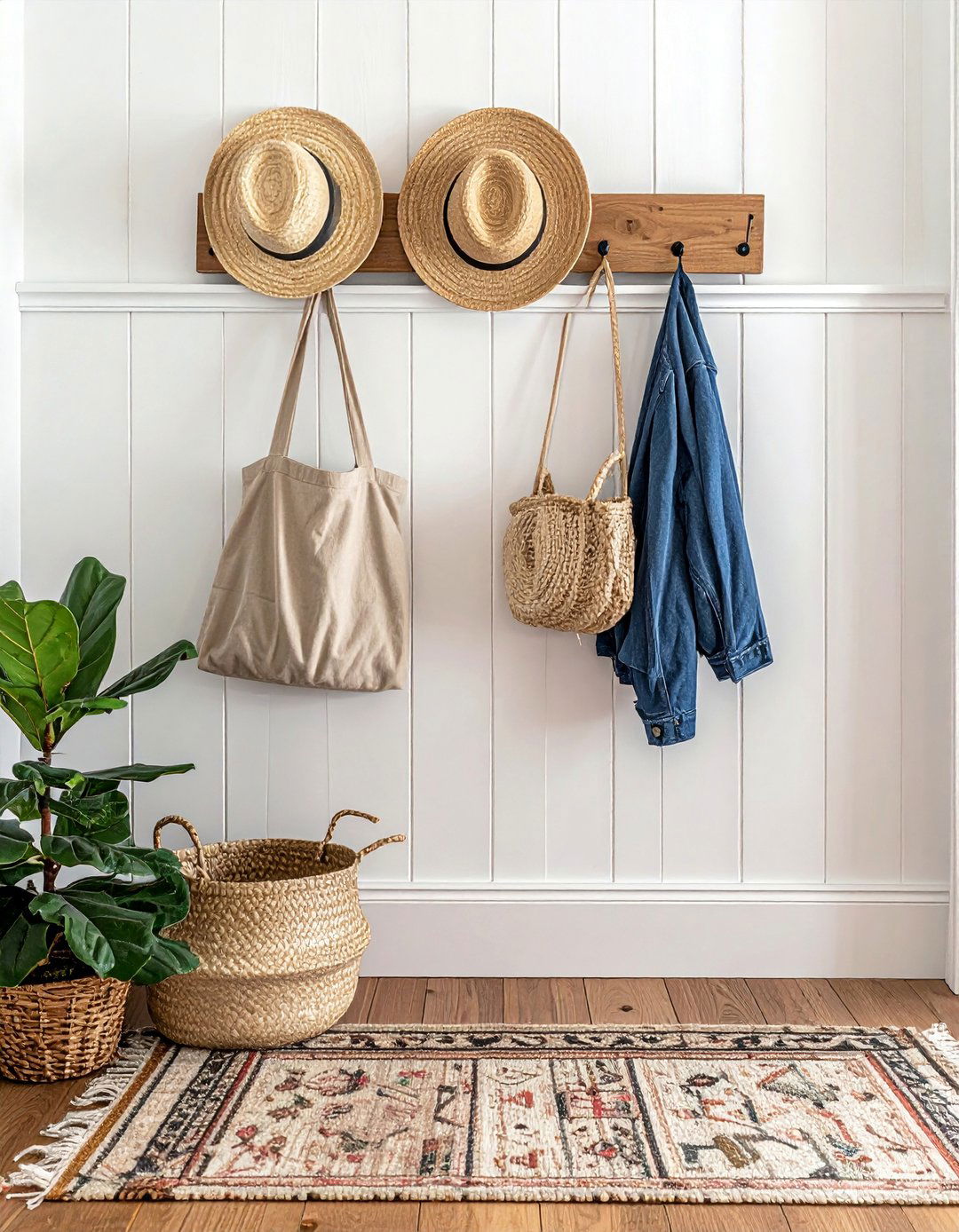 Beadboard Wainscoting with a Peg Rail - 25 Wainscoting Entryway Ideas to Elevate Your Home