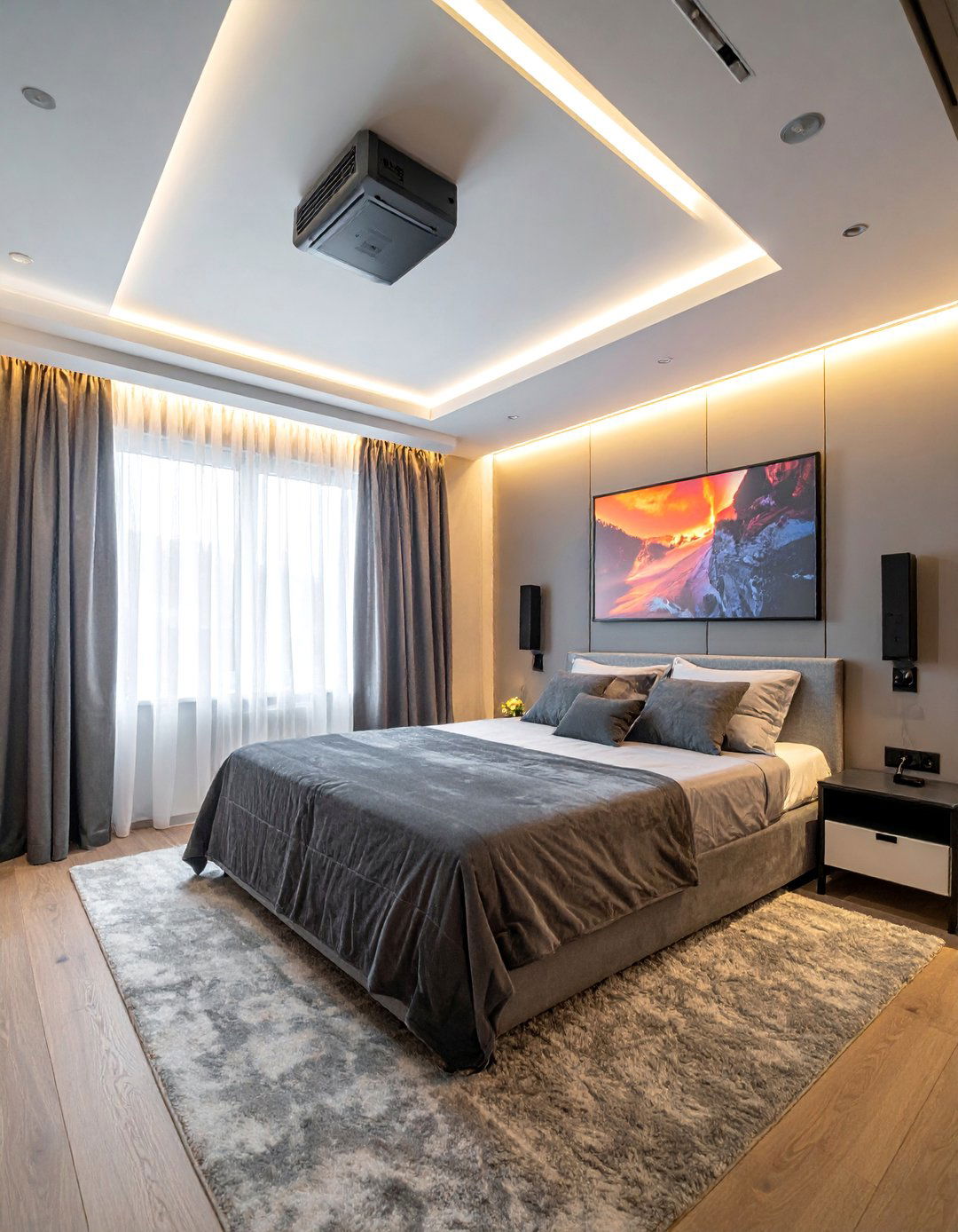 Bedroom Dual Purpose Theater - 40 Small Home Theater Ideas for Movie Nights