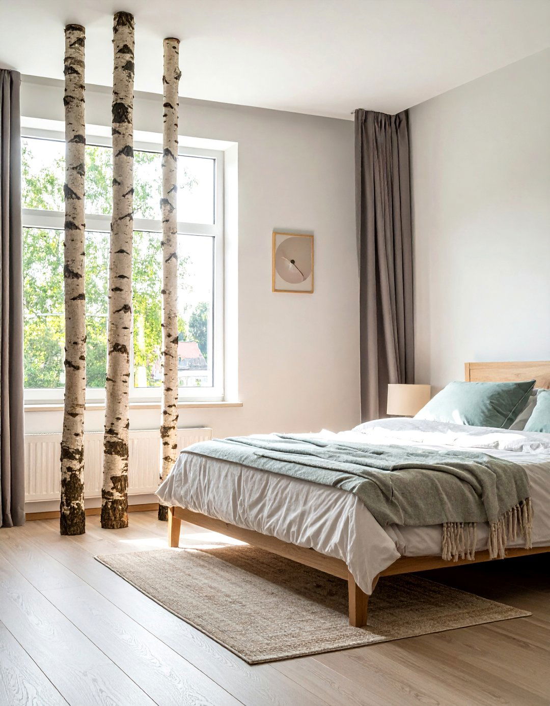 Birch Tree Trunk Decor Accents - 20 Forest-Themed Bedroom Ideas for a Nature-Inspired Retreat
