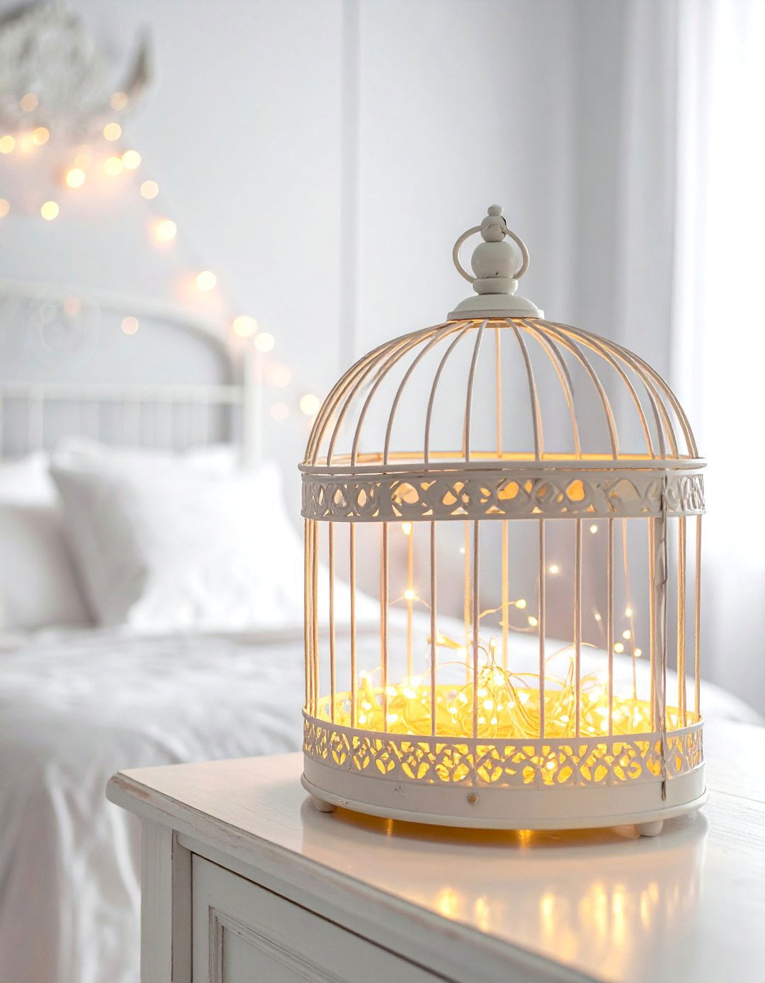 Birdcage Decorative Accents for a Shabby Chic Bedroom - 20 Shabby Chic Bedroom Ideas for Timeless Elegance