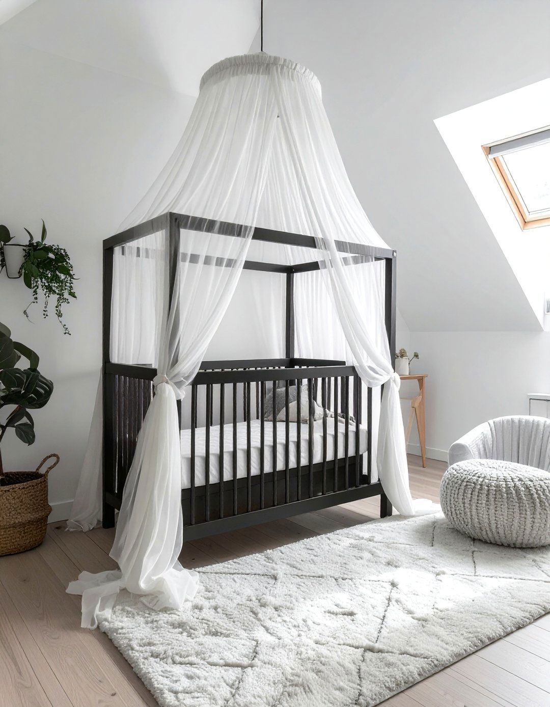 Black Canopy Crib Nursery - 25 Black Nursery Ideas for a Modern Baby Room