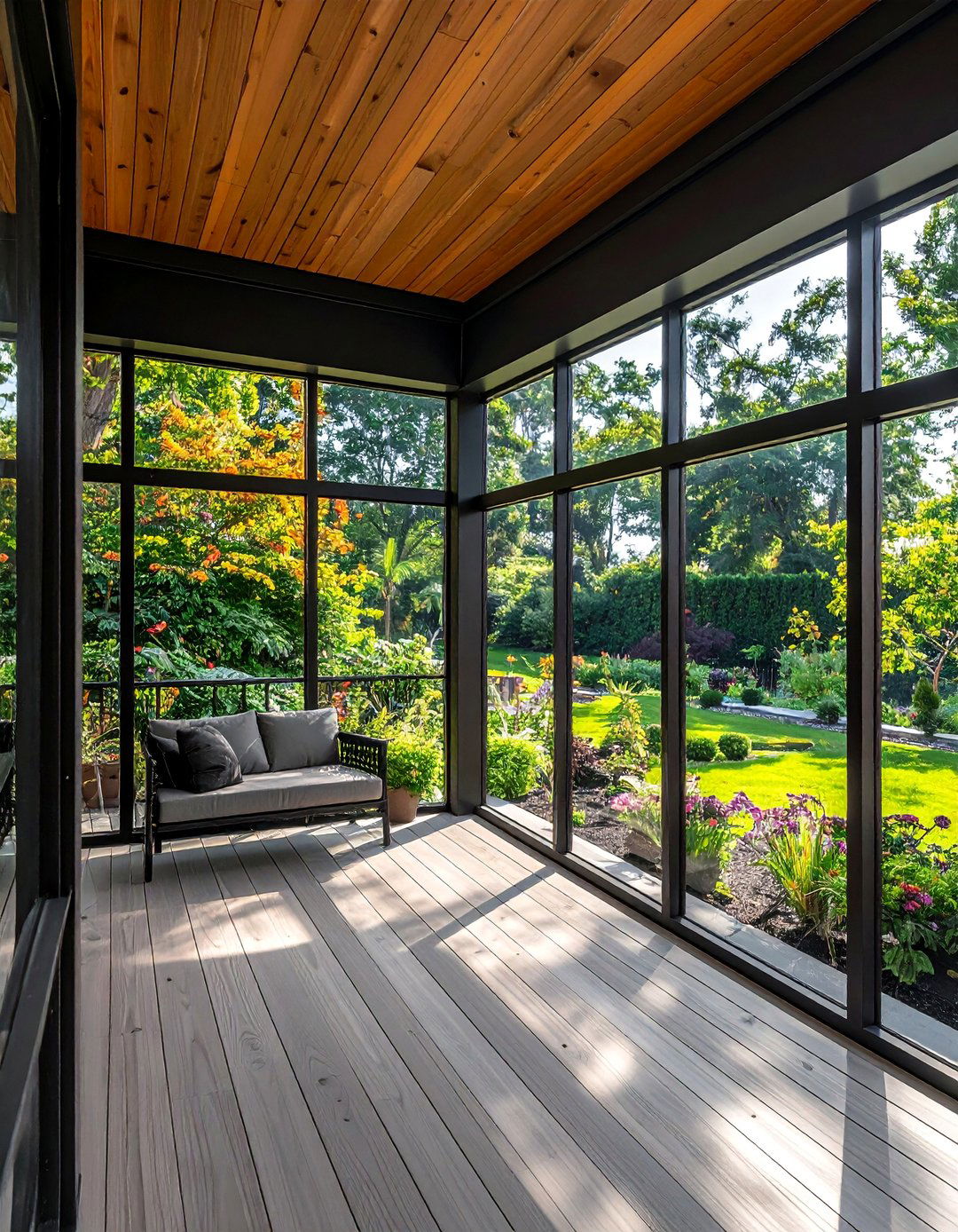 Black Framed Porch Screens
