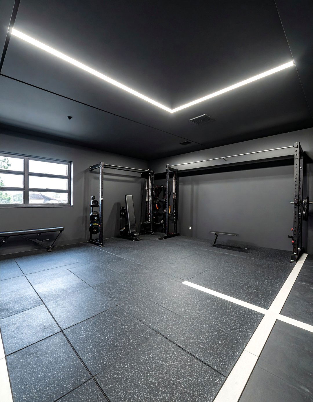 Black Garage Gym Corner - 25 Black Garage Ideas for a Stylish Utility Space