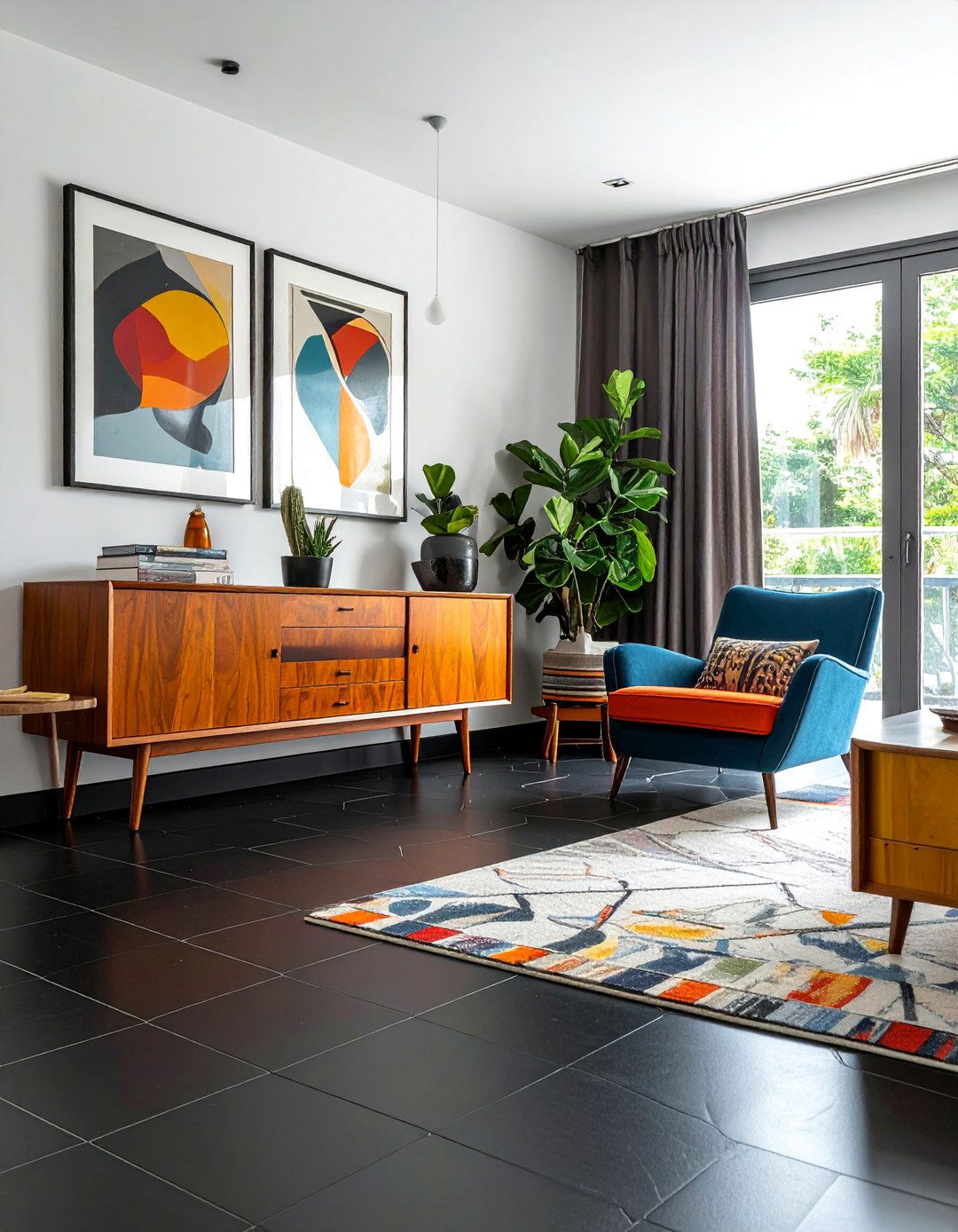 Black Hexagon Tile Floor Living Room - 25 Black Floor Living Room Ideas for a Dramatic Look