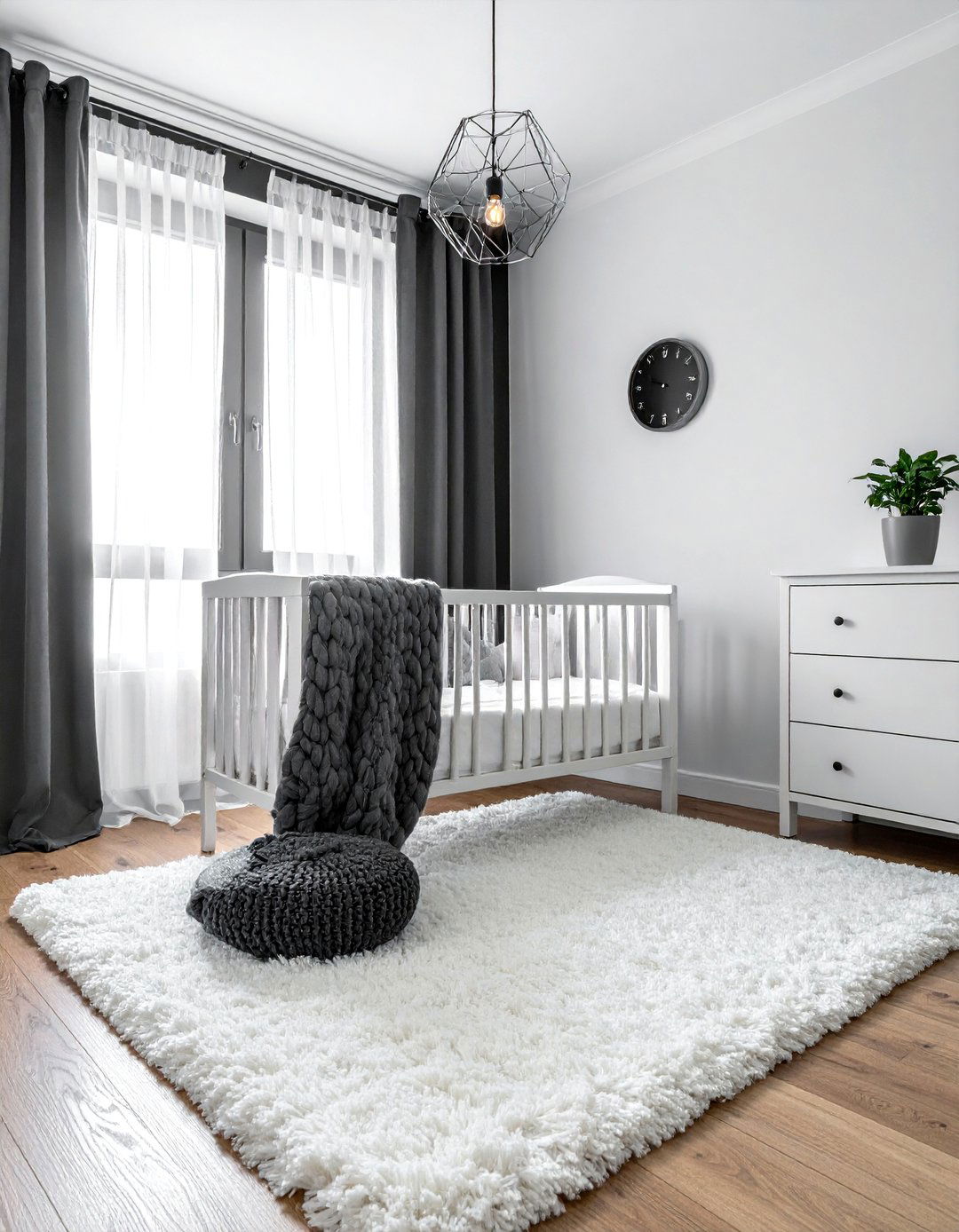 Black Nursery with Soft Textiles and Textures - 25 Black Nursery Ideas for a Modern Baby Room