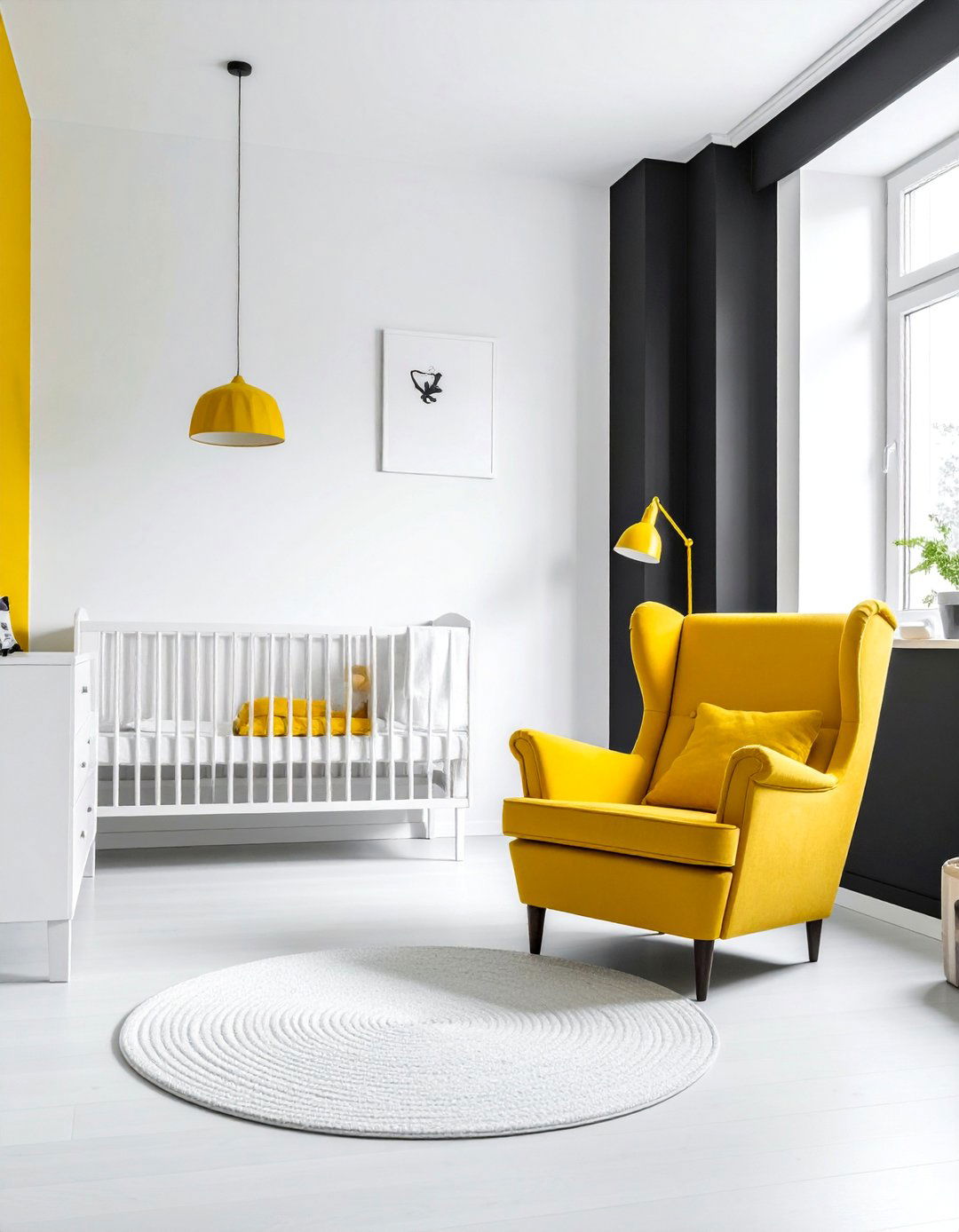 Black Nursery with a Pop of Color - 25 Black Nursery Ideas for a Modern Baby Room
