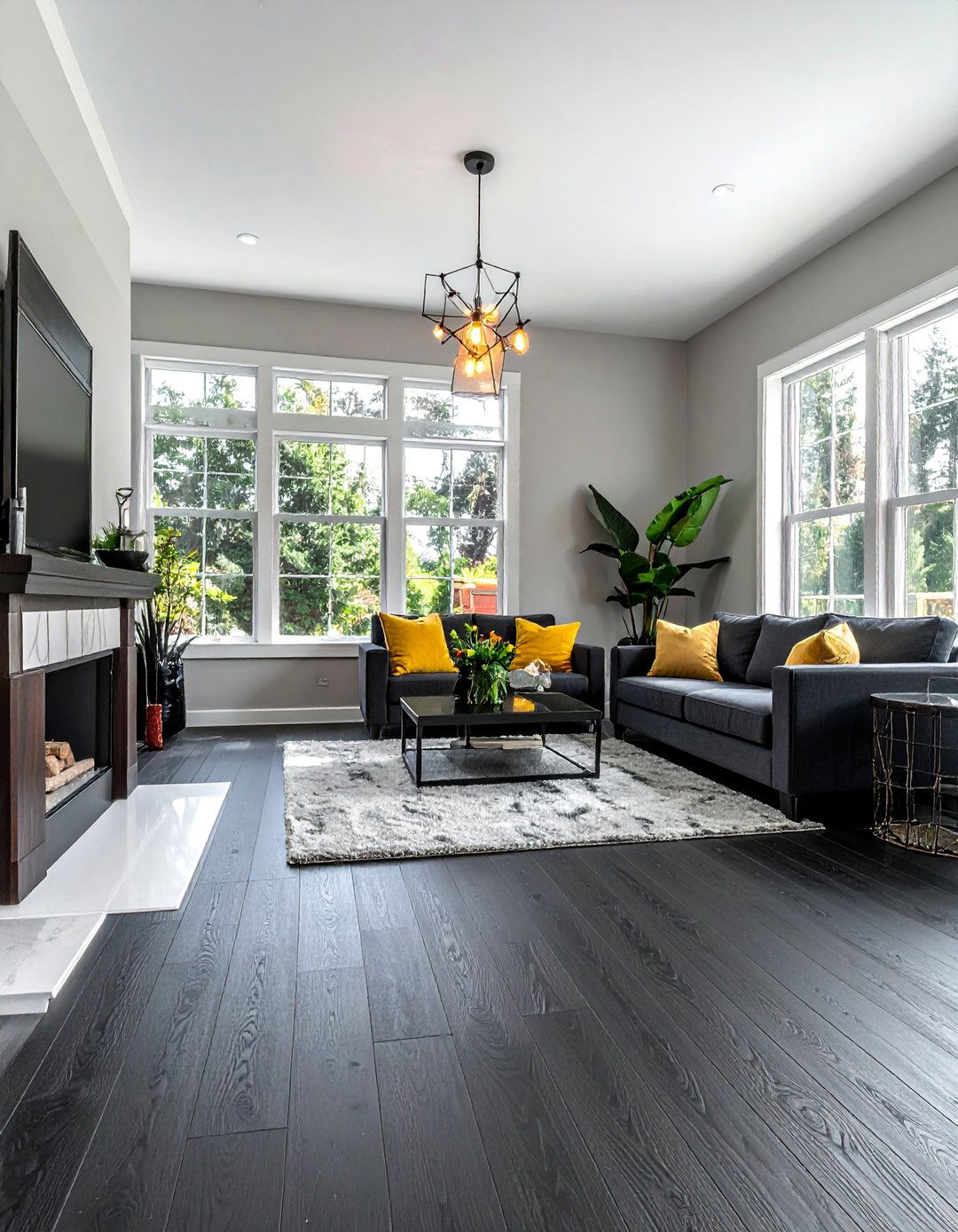Black Vinyl Plank Floor Living Room - 25 Black Floor Living Room Ideas for a Dramatic Look