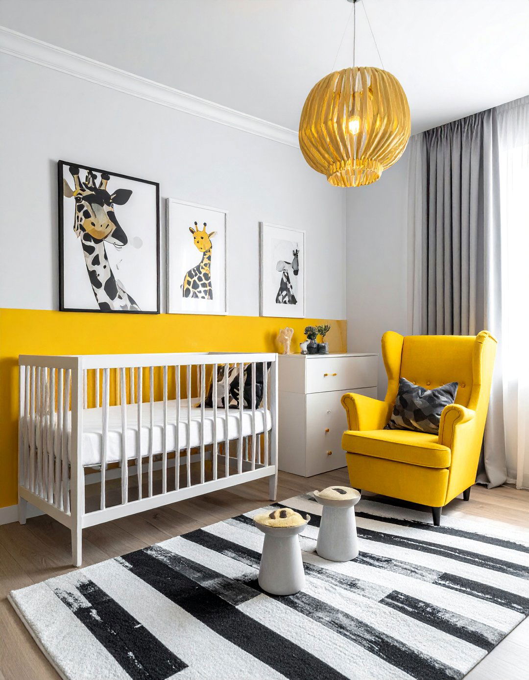 Black and White Monochrome Giraffe Nursery - 15 Giraffe Nursery Ideas for a Fun and Whimsical Room