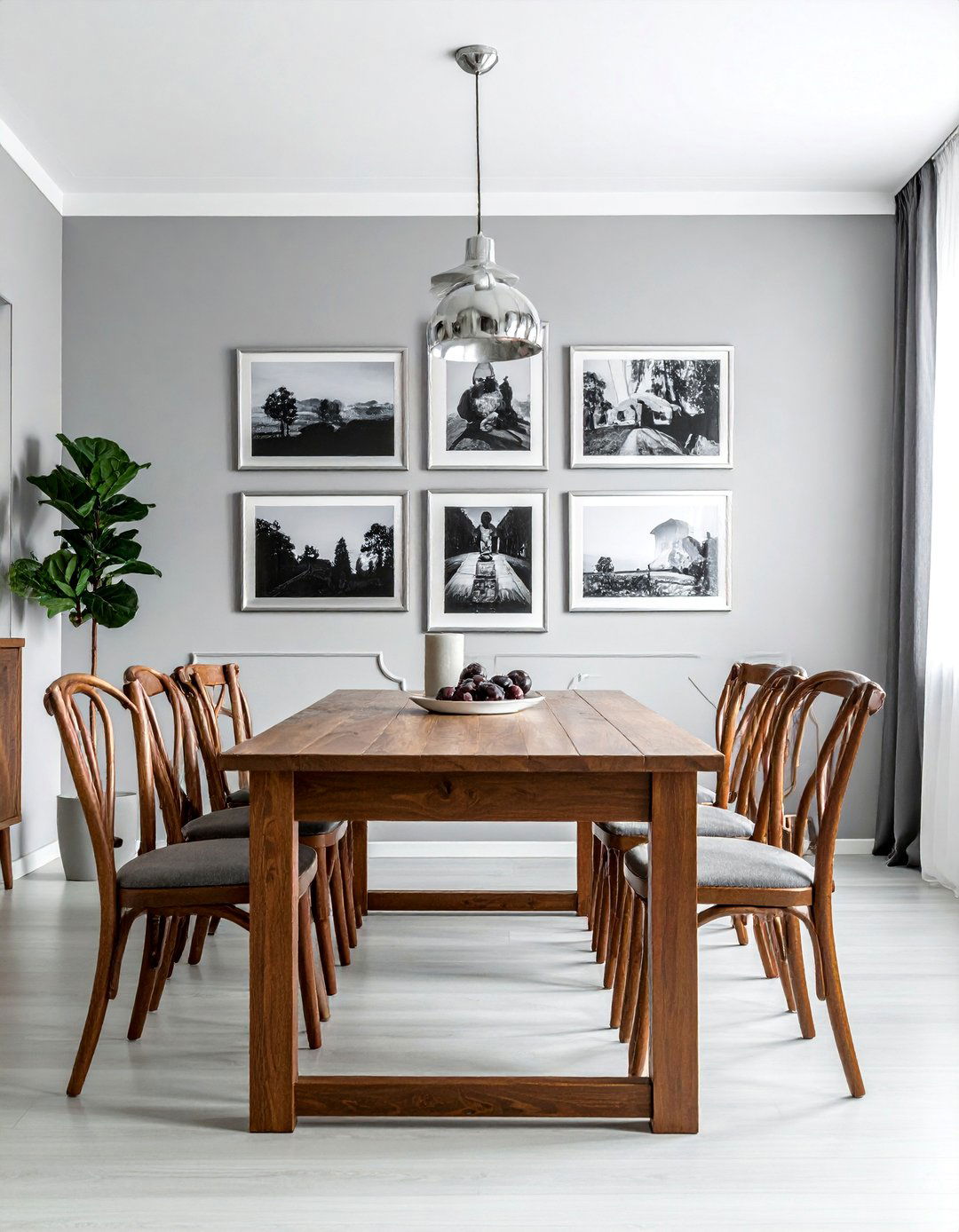 Black and White Photography Dining Room Gallery Wall