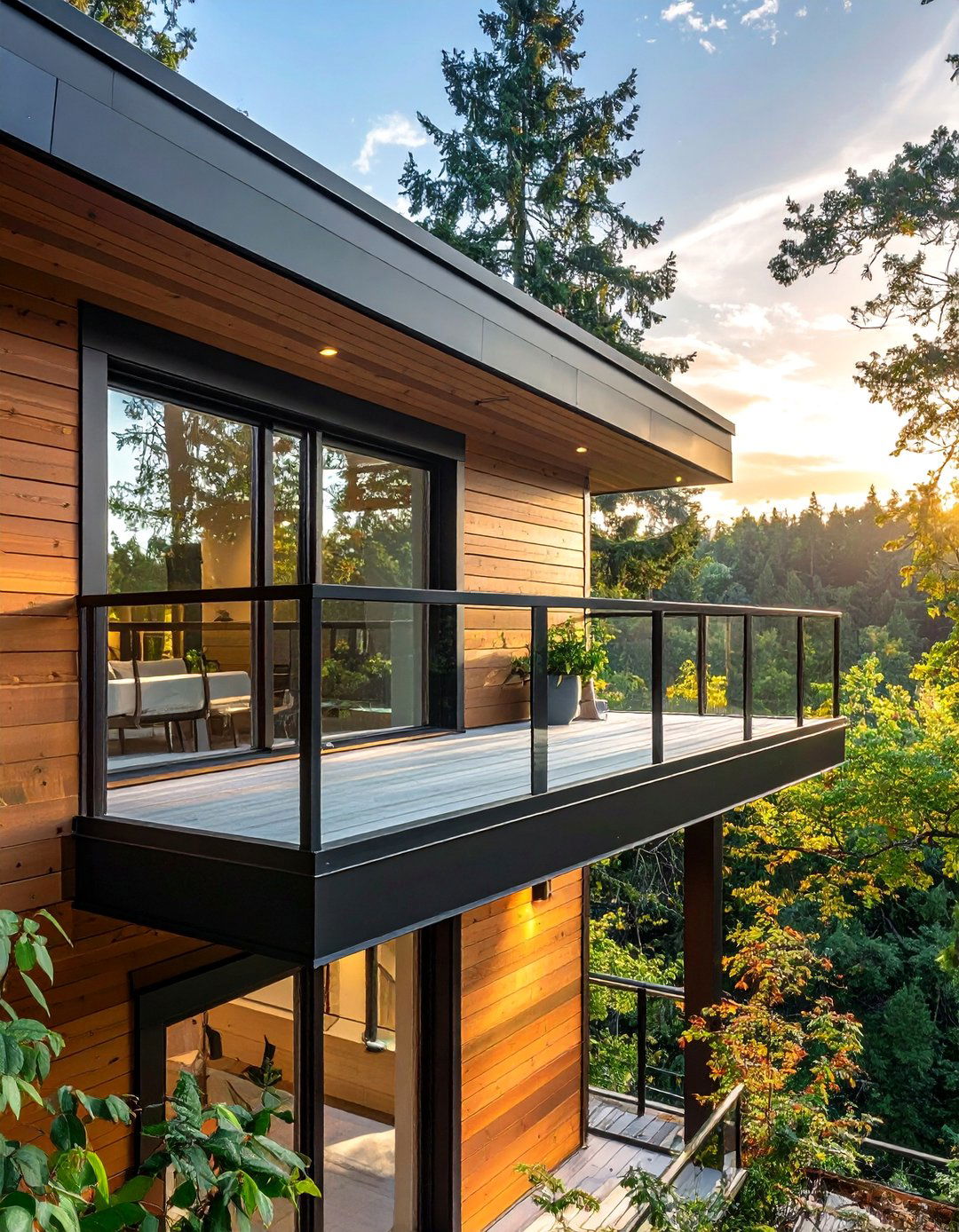 Blackened Steel Frame Balcony Railing - 25 Balcony Railing Design Ideas for Stylish Homes