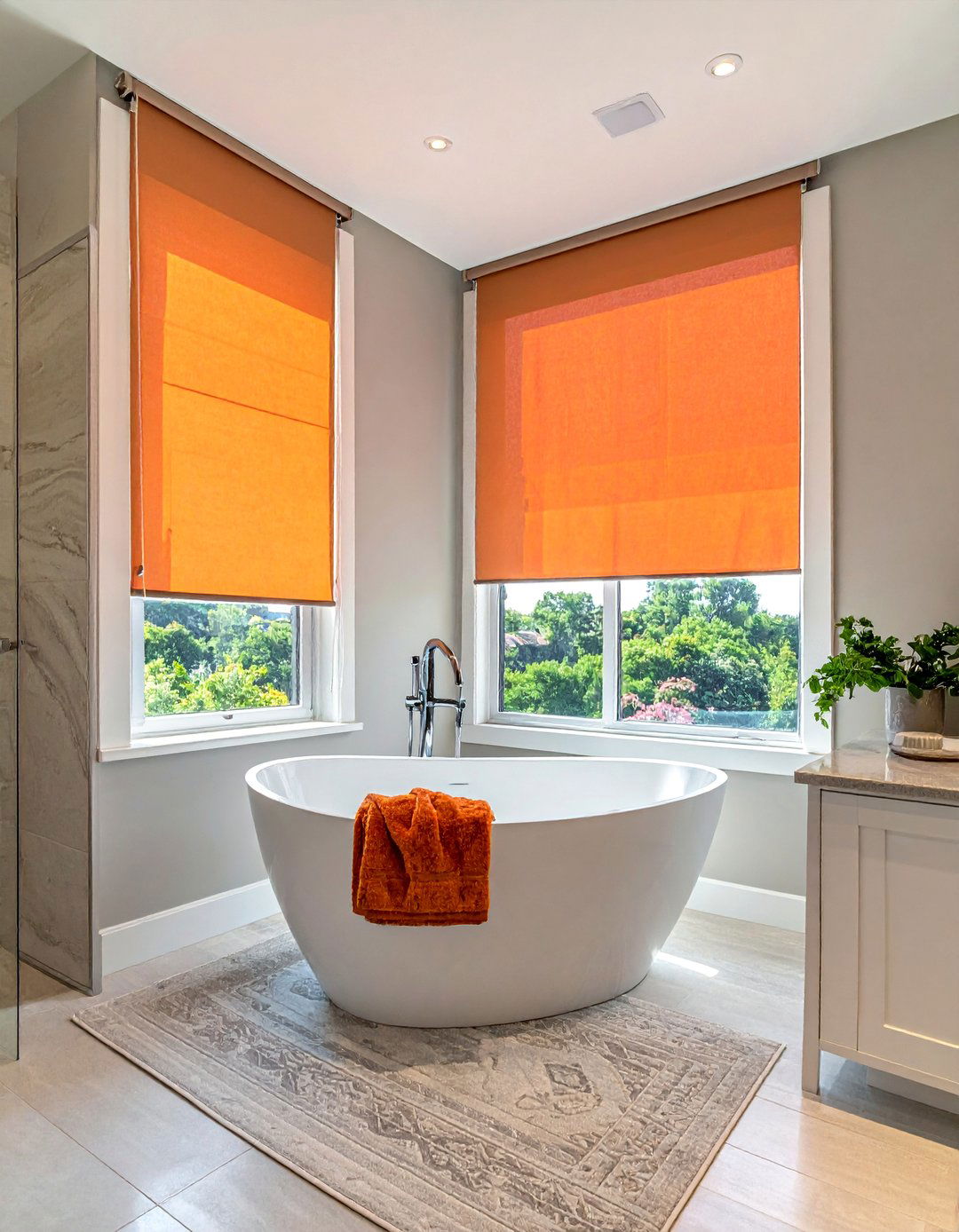 Blackout Roller Shades - 30 Bathroom Window Treatment Ideas for Privacy