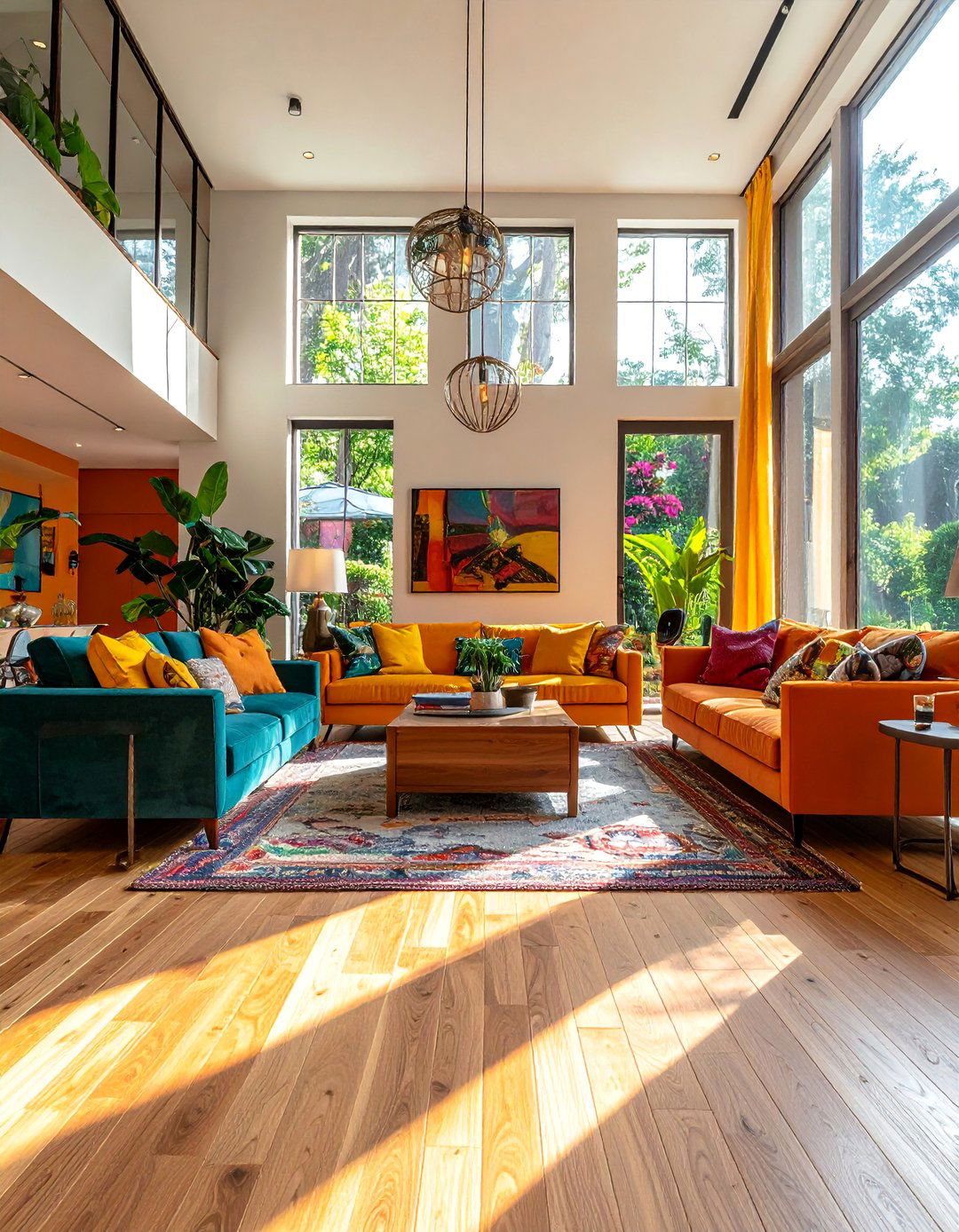 Blonde Acacia Wood Living Room Floor - 25 Beautiful Living Room Wood Floor Ideas