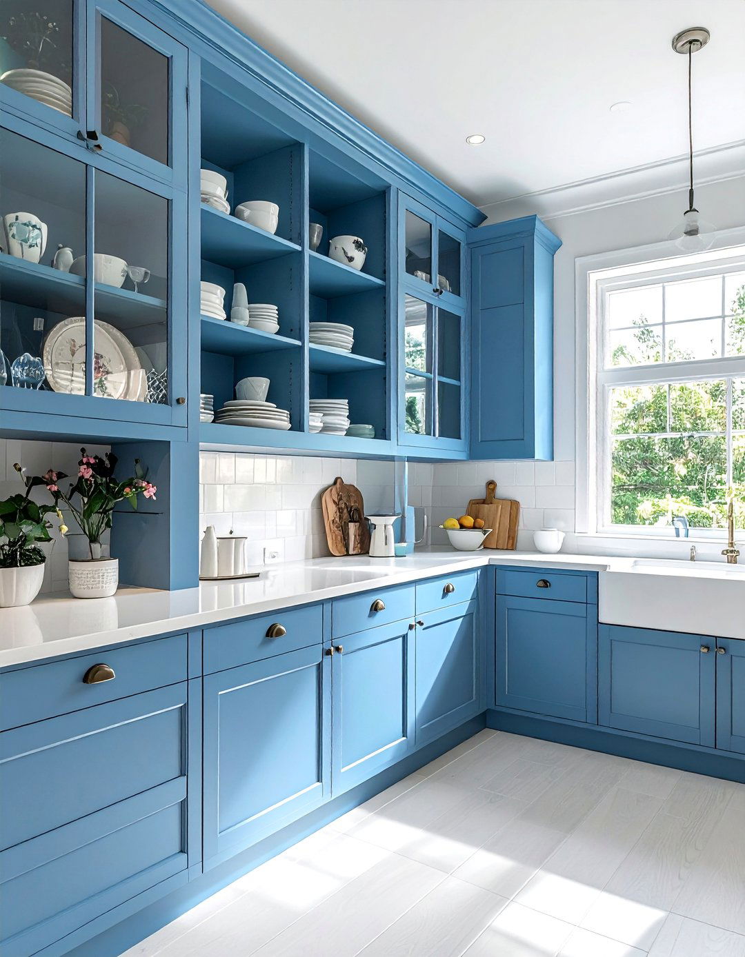 Blue French Country Kitchen with a Butlers Pantry - 15 Blue French Country Kitchen Ideas for a Charming Space