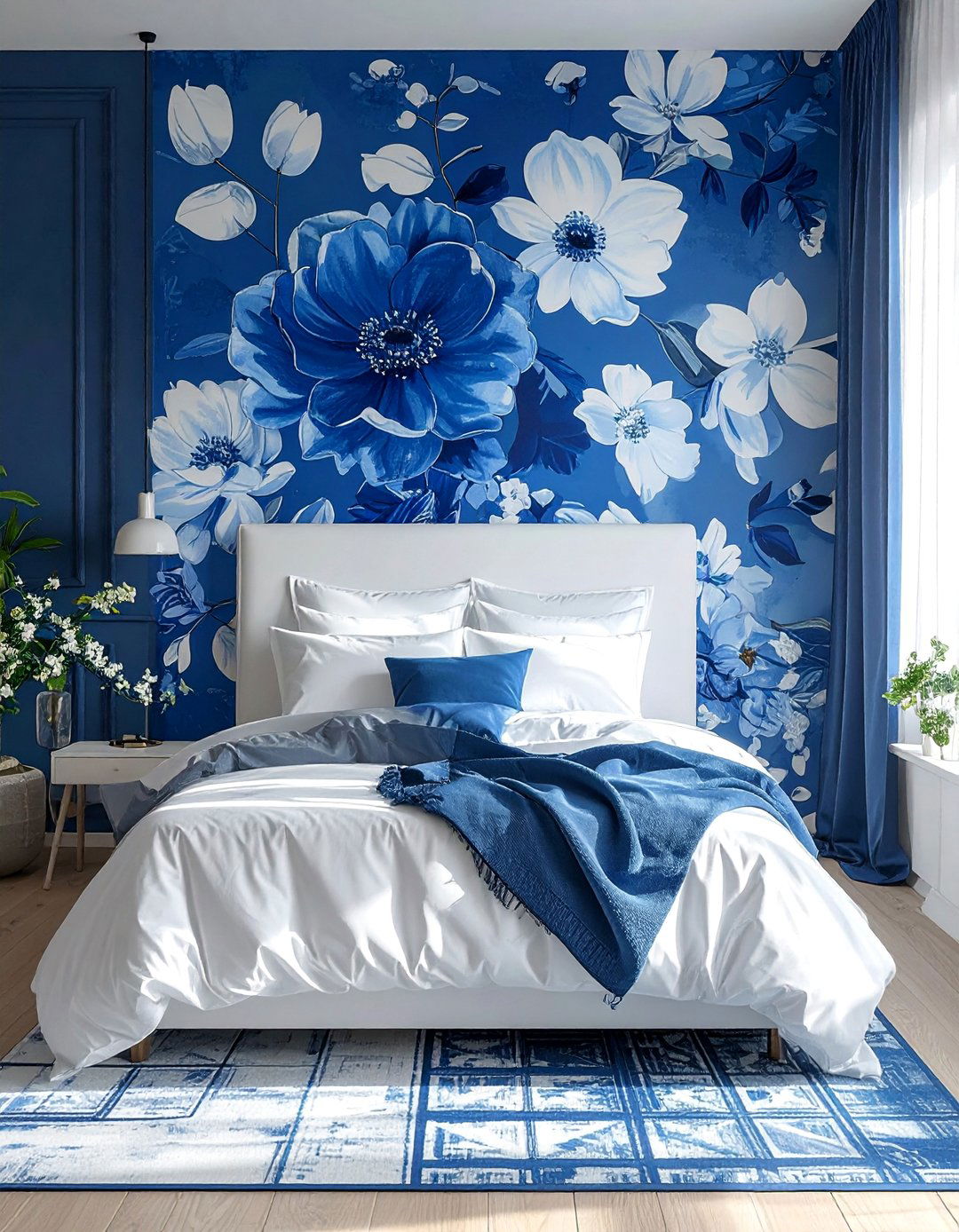 Blue and White Floral Bedroom - 25 Blue and White Bedroom Ideas for a Calm Retreat