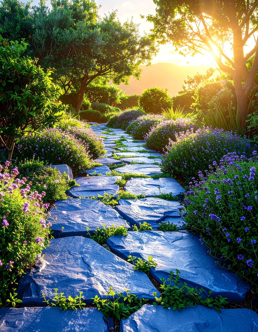 Bluestone Walkway with Thyme Groundcover - 15 Bluestone Walkway Ideas for a Stunning Garden Path