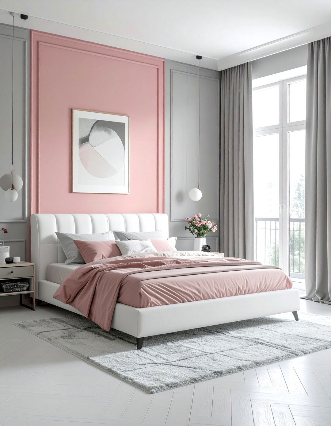 Blush Pink Accent Wall - 15 Blush Pink Bedroom Ideas for a Soft and Romantic Space
