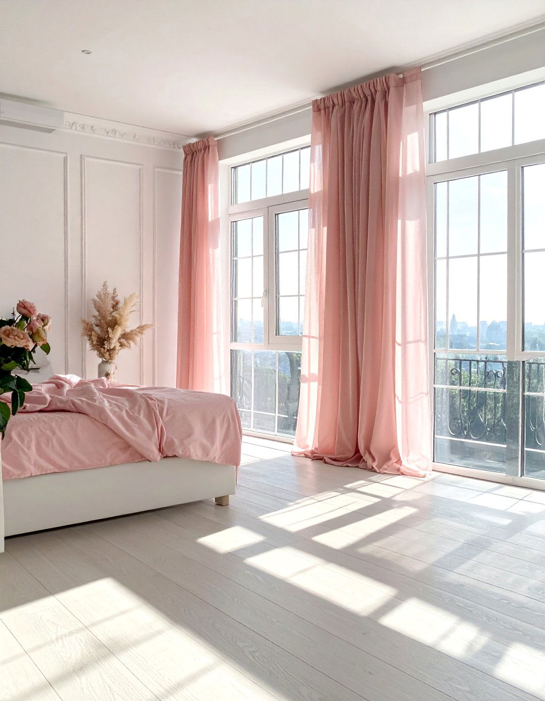 Blush Pink Curtains - 15 Blush Pink Bedroom Ideas for a Soft and Romantic Space
