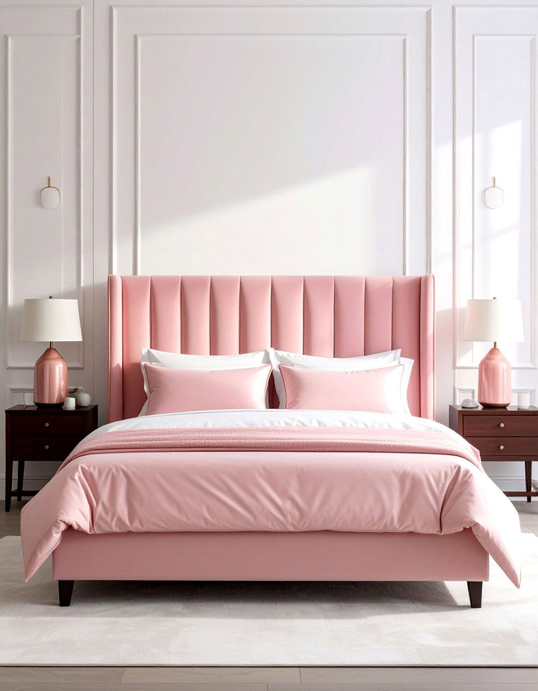 Blush Pink Velvet Headboard - 15 Blush Pink Bedroom Ideas for a Soft and Romantic Space