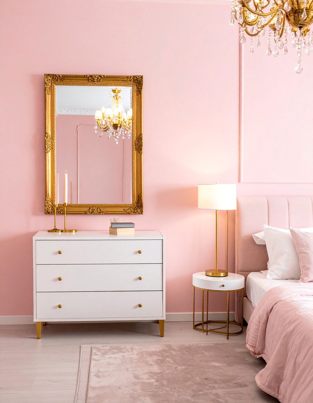 Blush Pink with Gold Accents