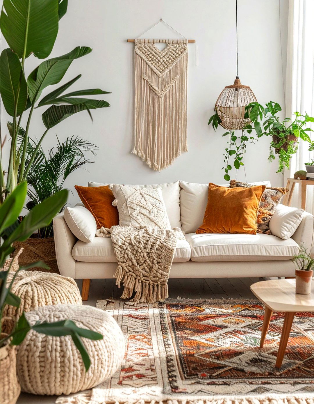Bohemian Cream Couch Living Room Style - 20 Cream Couch Living Room Ideas for a Cozy Space