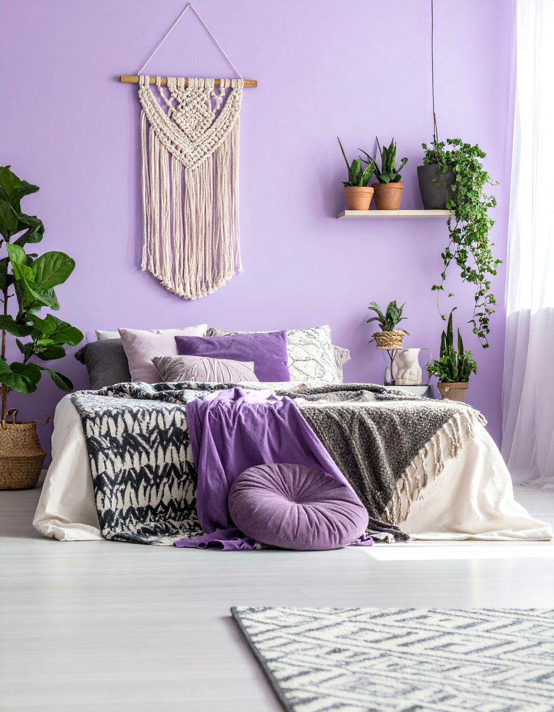 Bohemian Lilac Bedroom Decor - 15 Lilac Bedroom Ideas for a Soft and Serene Space