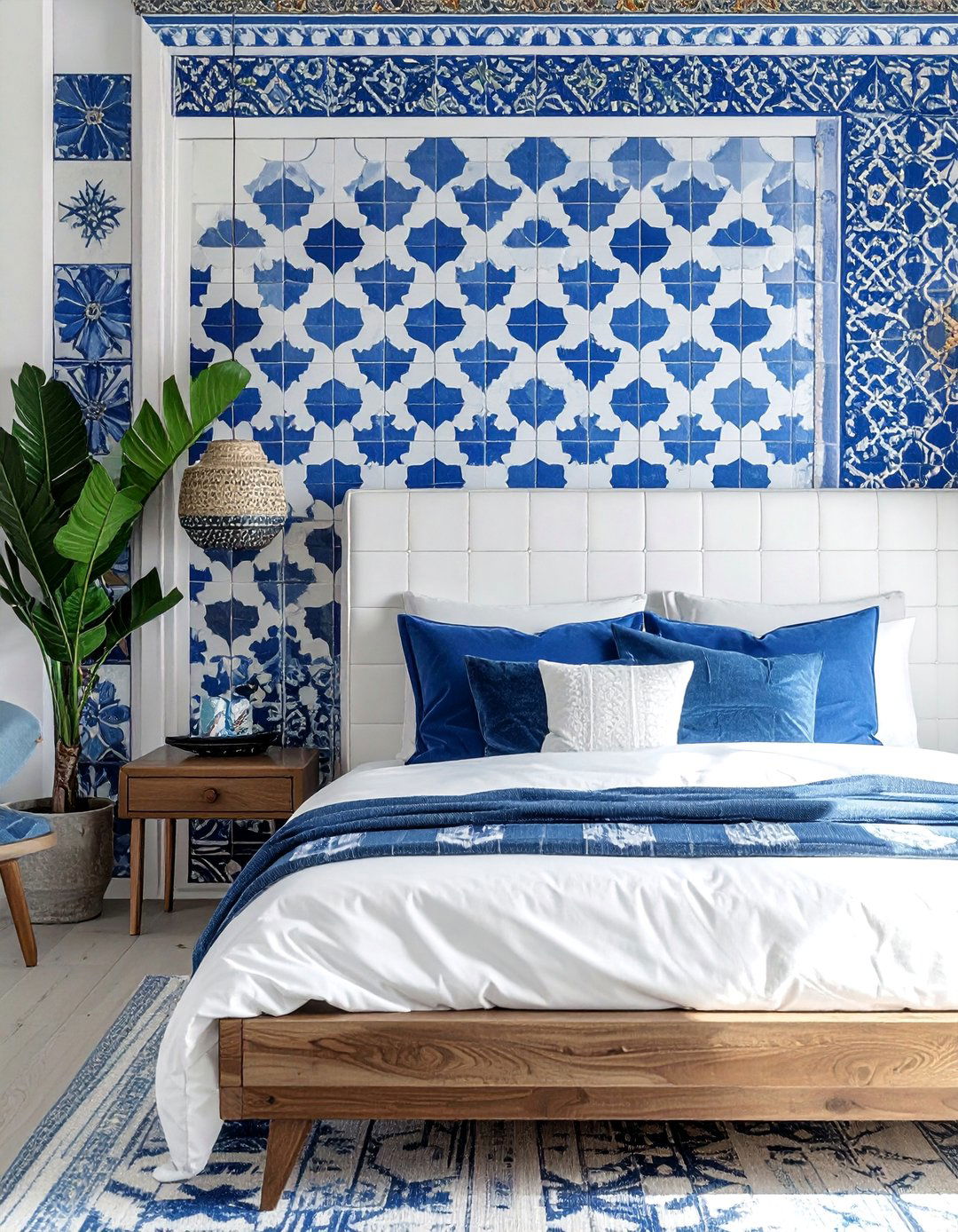 Bohemian Moroccan Bedroom Showcasing Intricate Tilework - 20 Bohemian Moroccan Bedroom Ideas for a Cozy Retreat